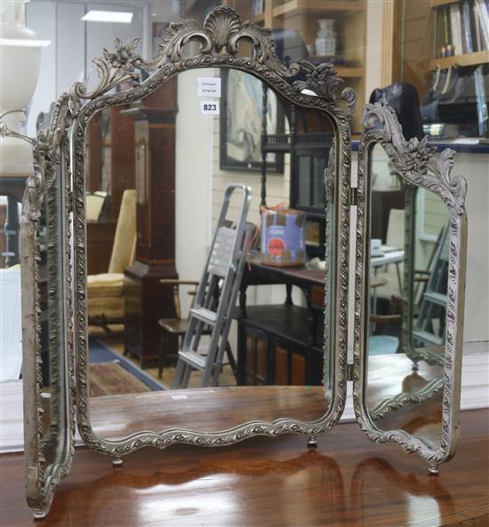 A triptych dressing table mirror